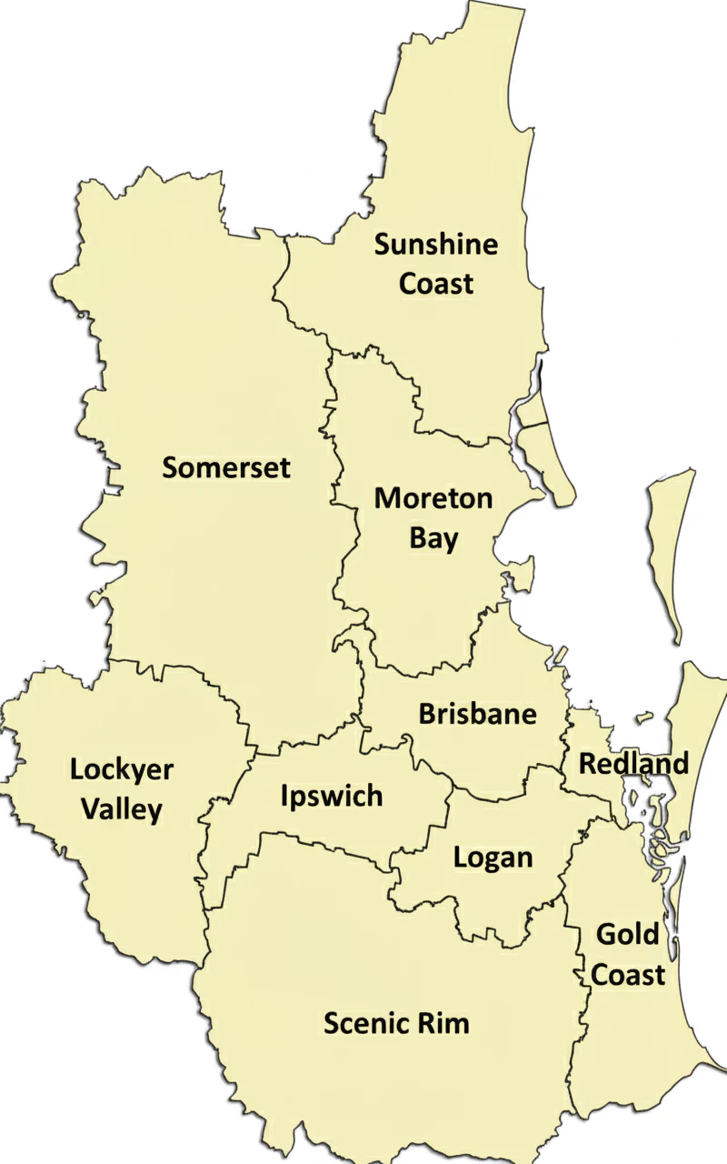 south east queensland map